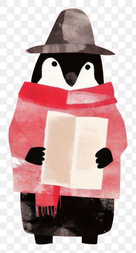 PNG Penguin paper bird red. AI generated Image by rawpixel.