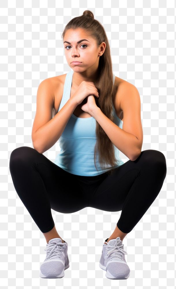 PNG  Sporty young woman sports exercise sitting. AI generated Image by rawpixel.