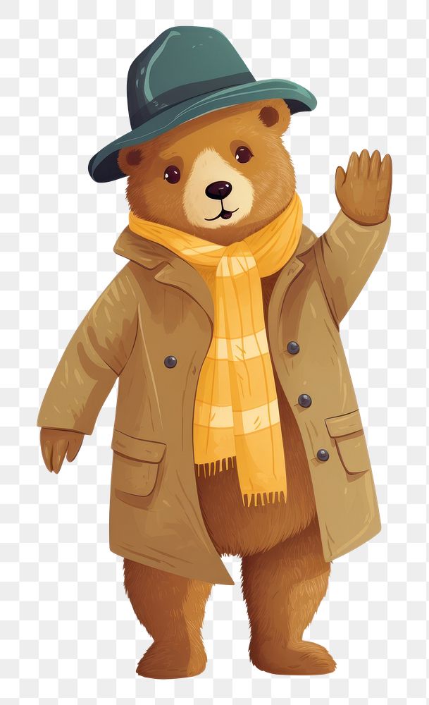 PNG Coat bear hat white background. AI generated Image by rawpixel.
