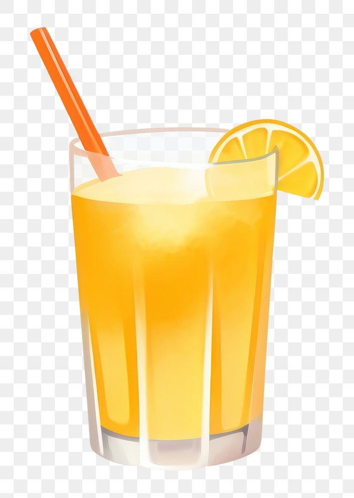 PNG  Orange juice drink white background refreshment. AI generated Image by rawpixel.