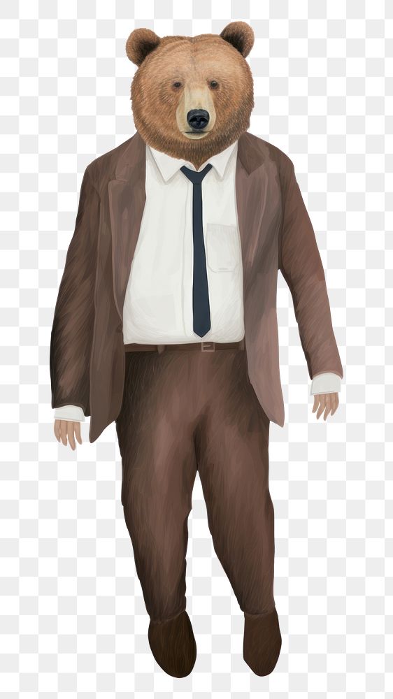 PNG Bear businessman. AI generated Image by rawpixel.