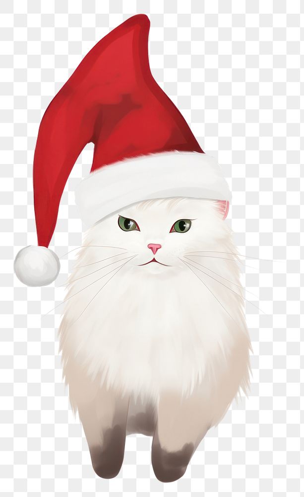 PNG Cat wearing a Santa hat. AI generated Image by rawpixel.