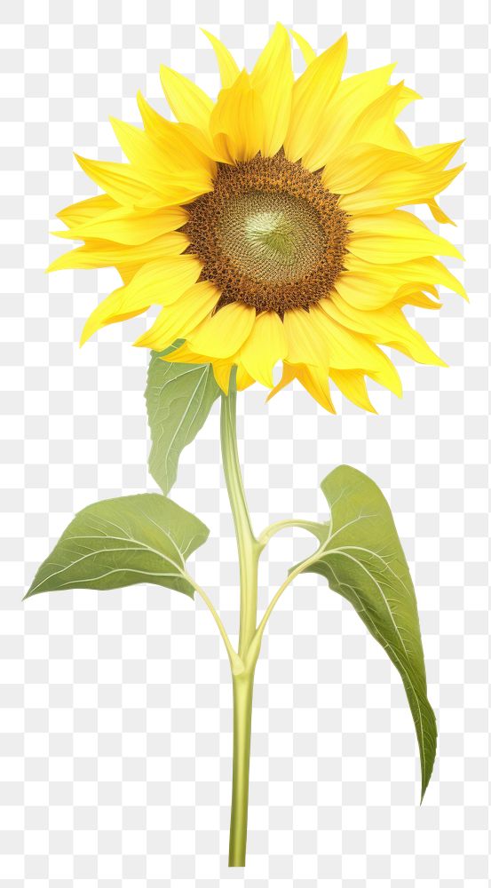PNG Sunflower plant white background | Free PNG - rawpixel