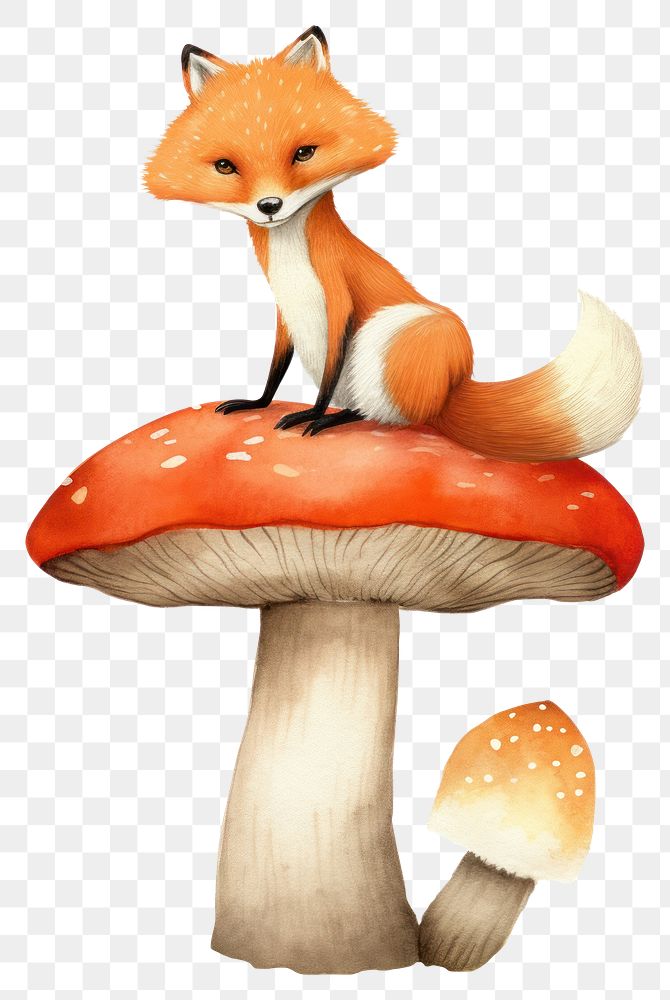 PNG Mushroom fox fungus agaric. AI generated Image by rawpixel.