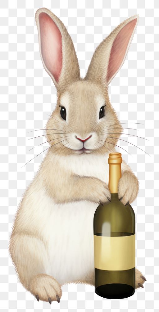 PNG Rabbit hokding champagne rodent | Premium PNG - rawpixel
