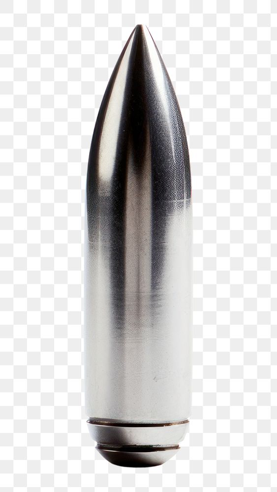 PNG  Silver bullet ammunition silver white background. AI generated Image by rawpixel.