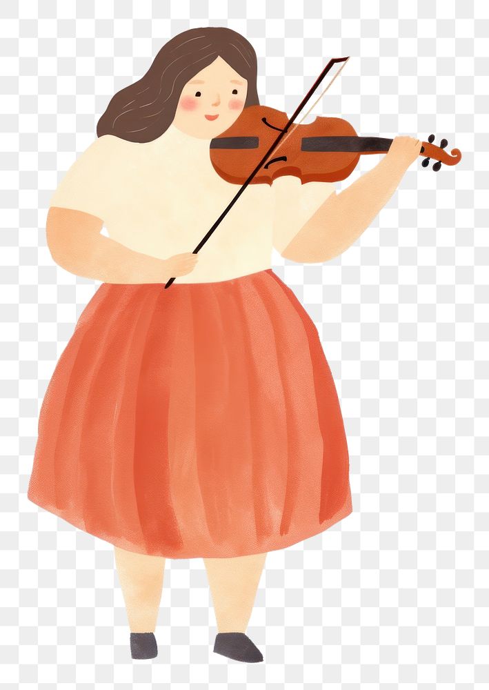 PNG Woman playing violin drawing cello white background. AI generated Image by rawpixel.