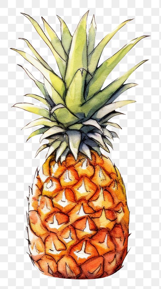PNG Pine apple pineapple sketch fruit. AI generated Image by rawpixel.