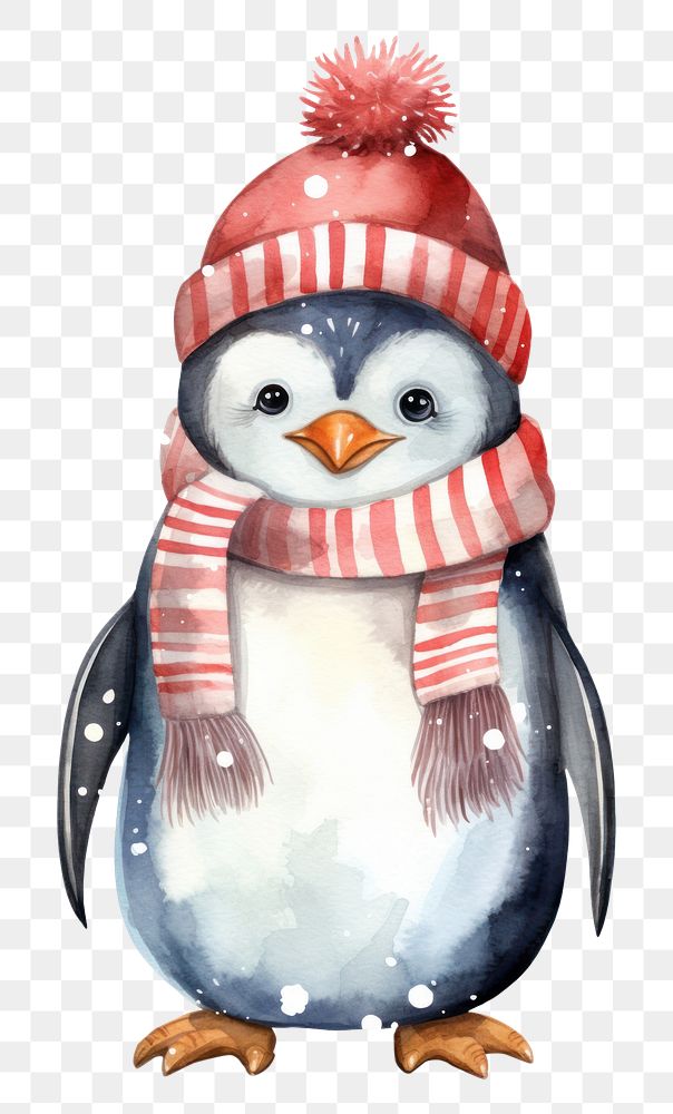 PNG Penguin winter snowman animal. AI generated Image by rawpixel.