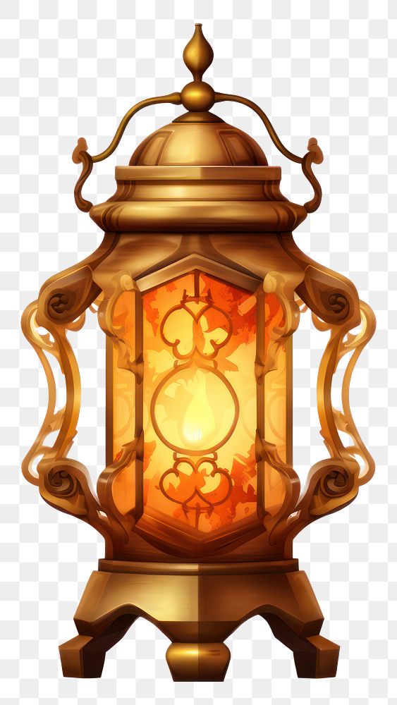 PNG Lantern gold lantern lamp white background. AI generated Image by rawpixel.