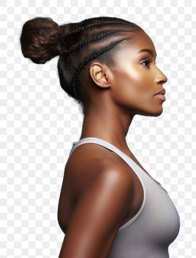PNG  Black women beauty wear sport bar portrait looking adult. AI generated Image by rawpixel.