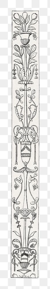 PNG antique flower vase ornament, transparent background