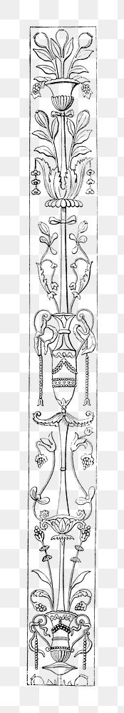 PNG antique flower vase ornament, transparent background