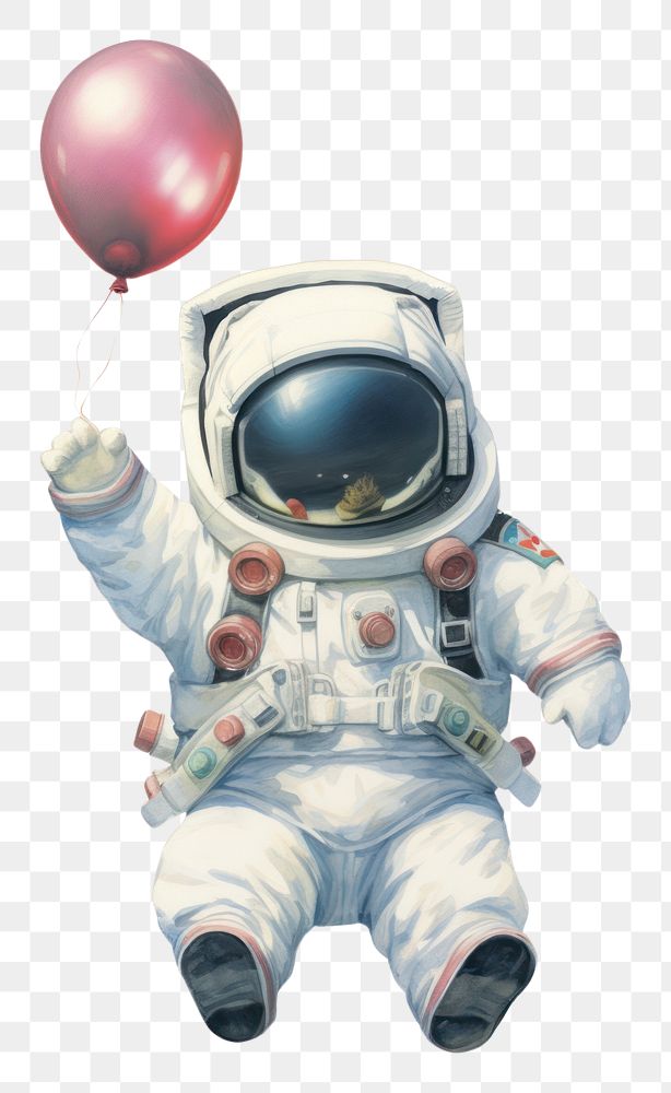 PNG Rabbit astronaut balloon space white background. AI generated Image by rawpixel.