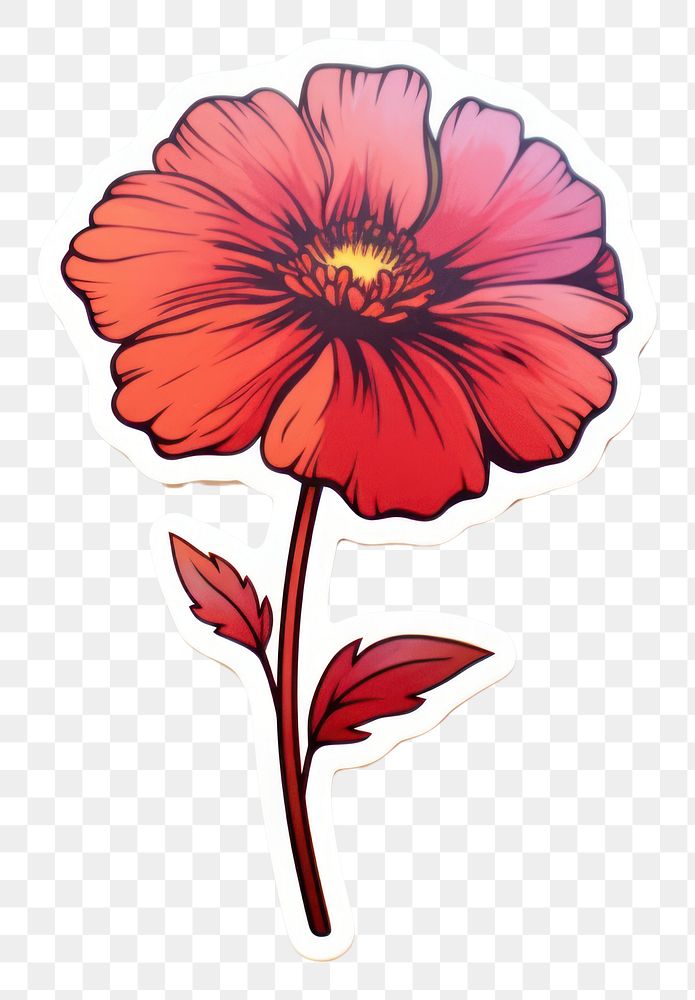 PNG Sticker flower hibiscus petal. AI generated Image by rawpixel.
