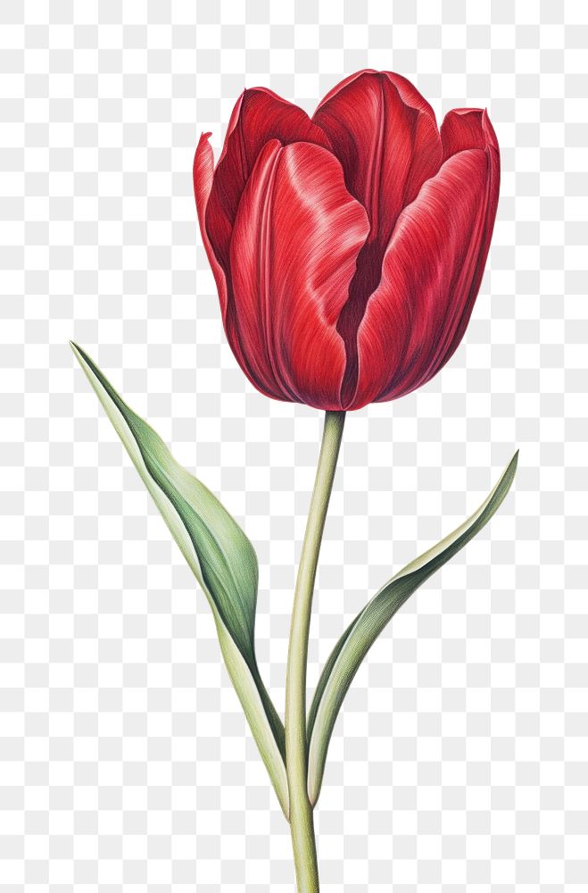 PNG Red tulip flower plant | Free PNG - rawpixel