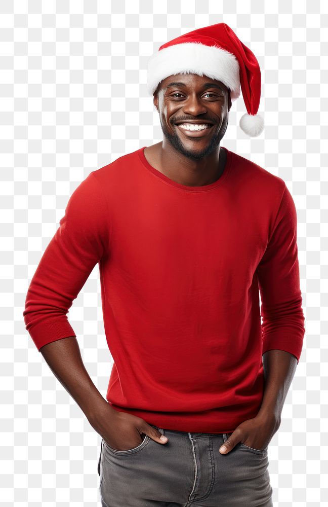 PNG  Santa Claus hat portrait t-shirt sweater