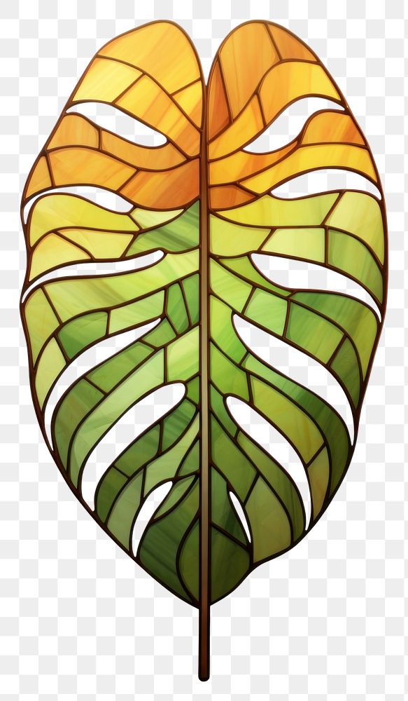 PNG Glass monstera leaf plant white background creativity. AI generated Image by rawpixel.