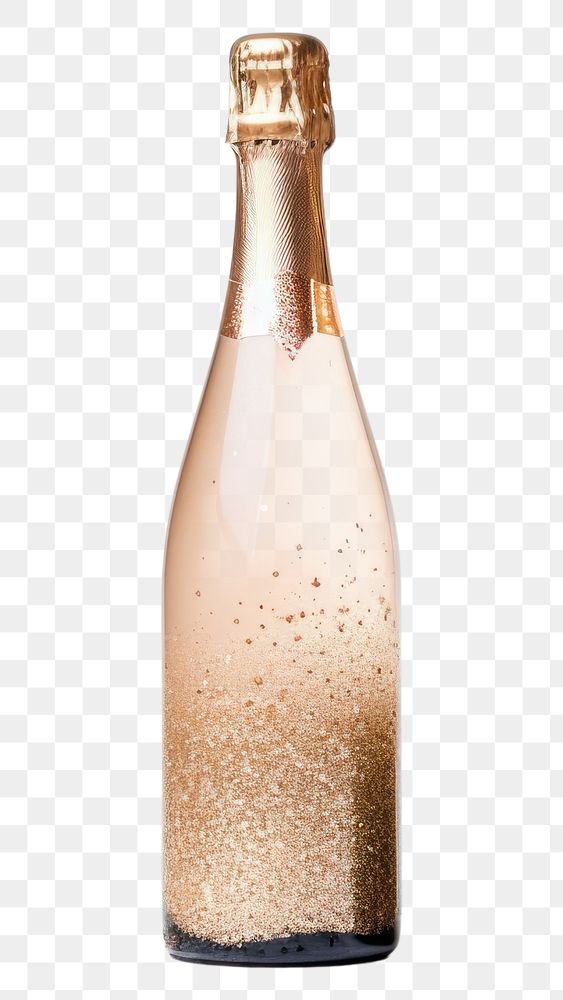 PNG  Bottle champagne glass drink. AI generated Image by rawpixel.