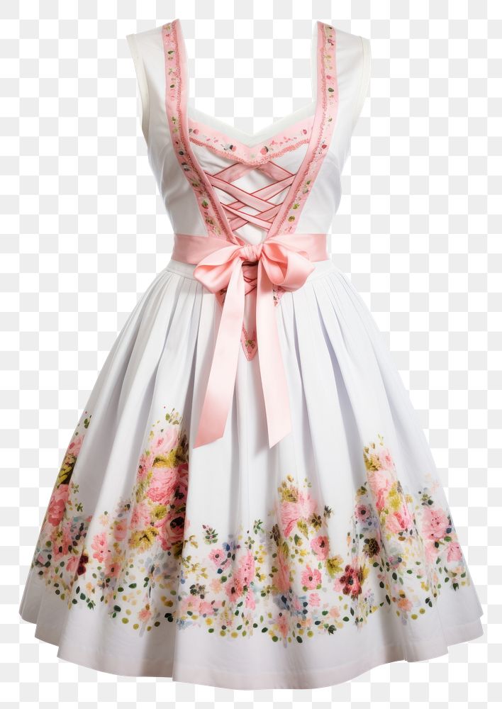 PNG Dirndl dress fashion white gown. 