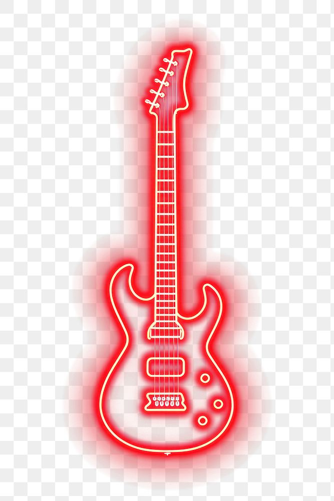 PNG  Guitar icon light line neon. AI generated Image by rawpixel.