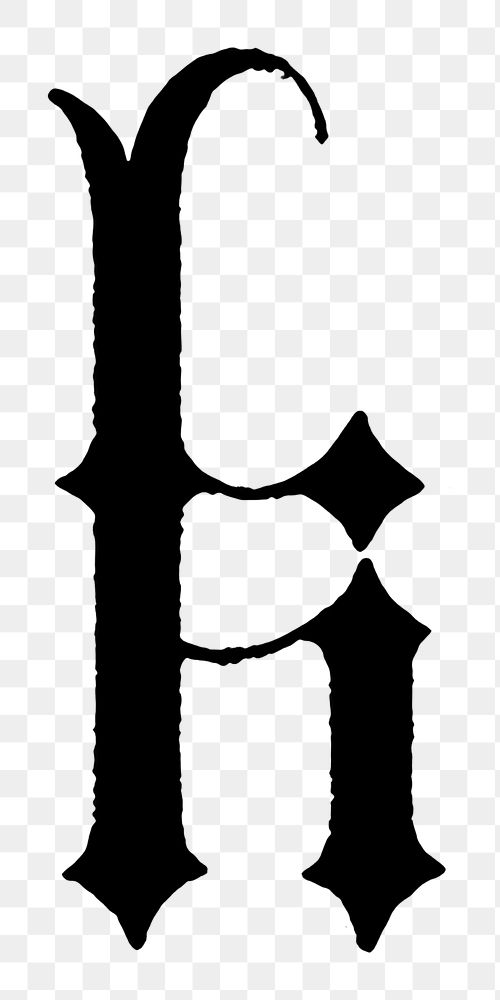 K letter PNG, German gothic font, transparent background