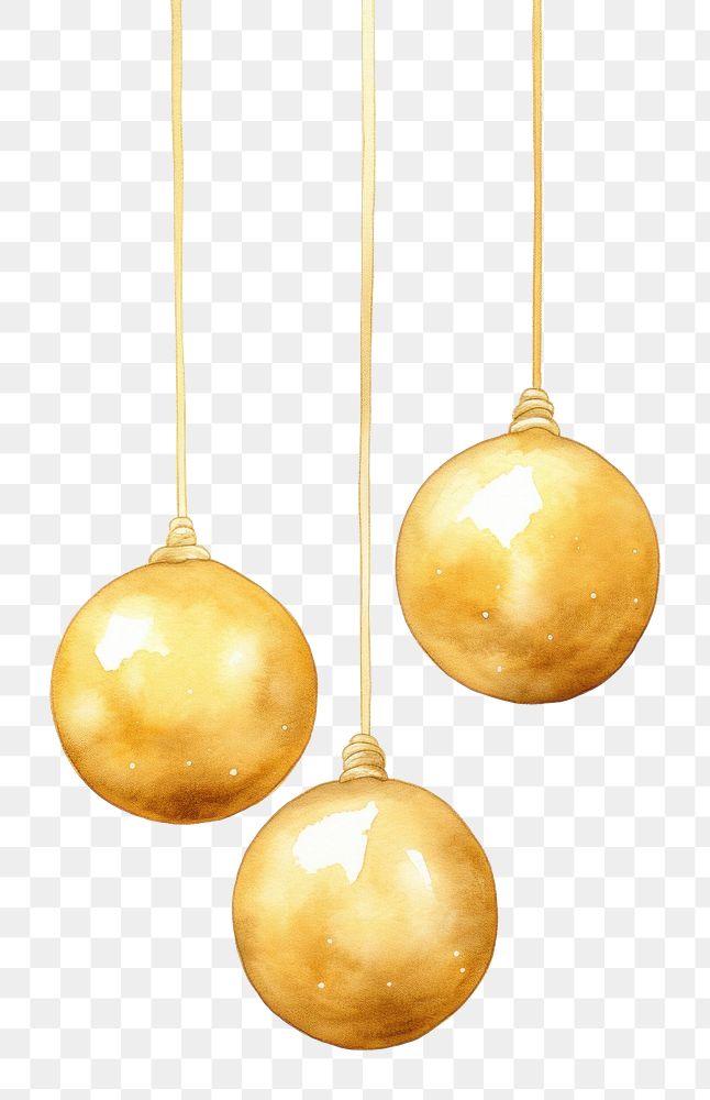 PNG 3 golden balls chandelier jewelry white background