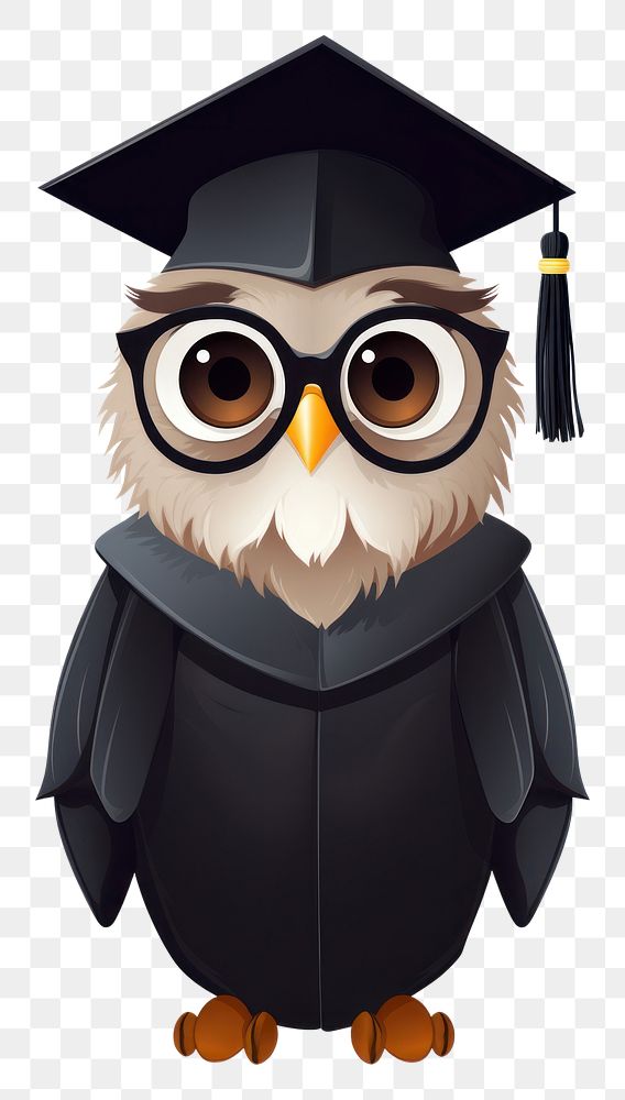 PNG Graduation owl white background graduation gown. AI generated Image by rawpixel.
