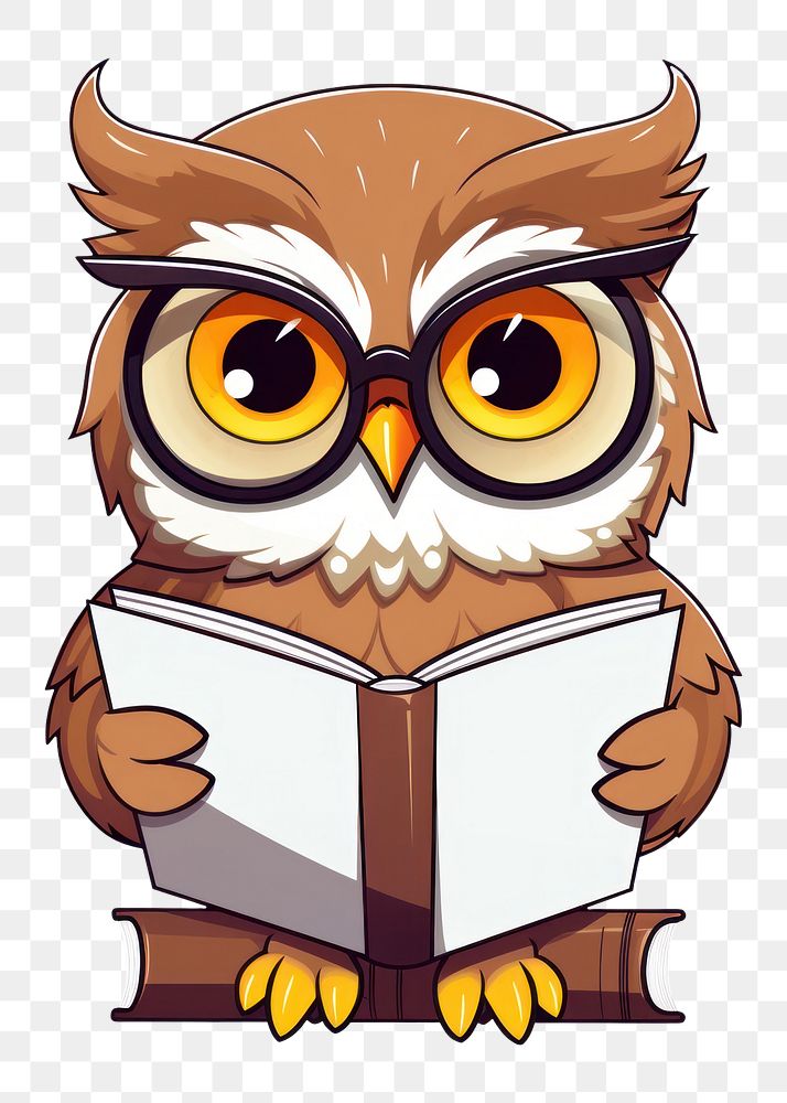 PNG Book publication reading owl. AI generated Image by rawpixel.