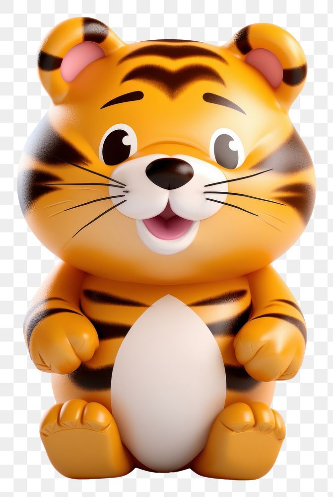 PNG A extremely fat tiger balloon figurine toy white background. AI generated Image by rawpixel.