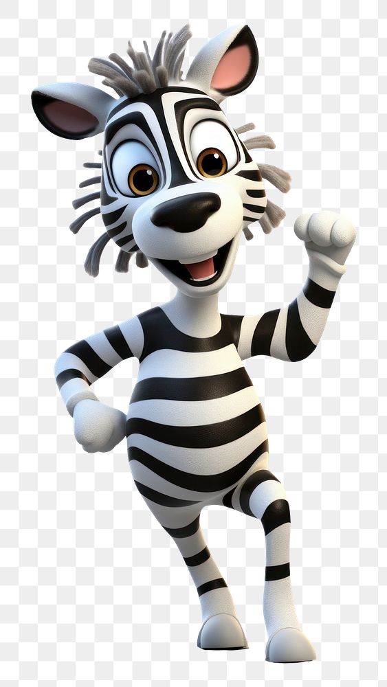 PNG A cartoon zebra dancing mammal animal white. AI generated Image by rawpixel.