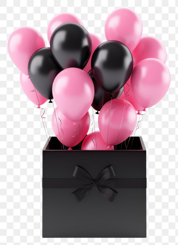 PNG Balloon pink box white background. AI generated Image by rawpixel.