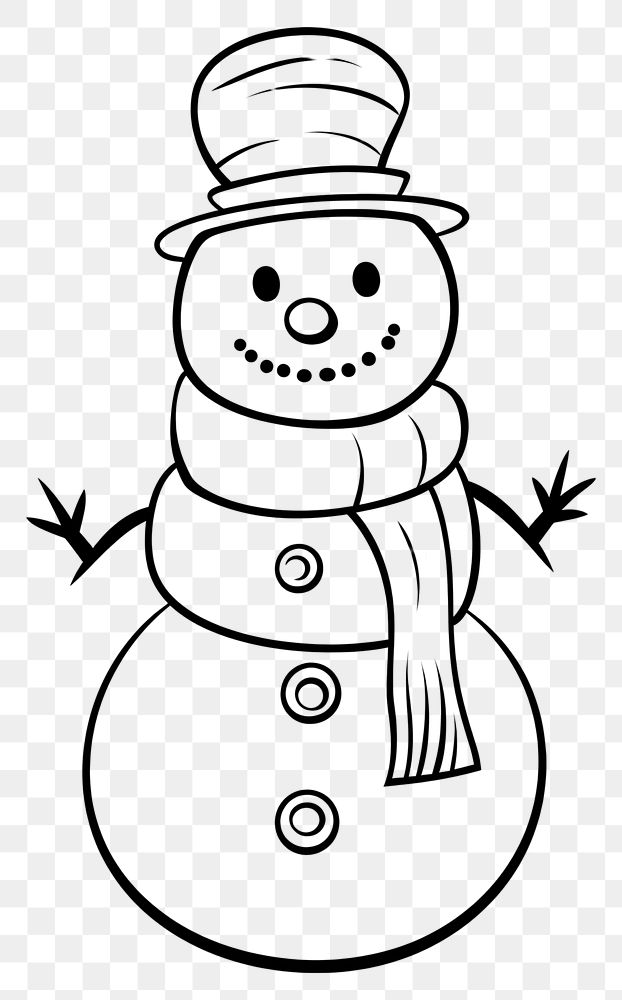 PNG A snowman winter white line. AI generated Image by rawpixel.