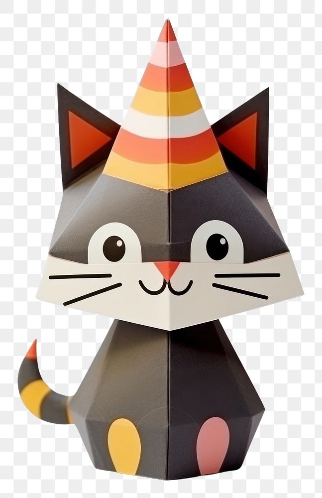 PNG Cartoon cat origami craft paper. AI generated Image by rawpixel.