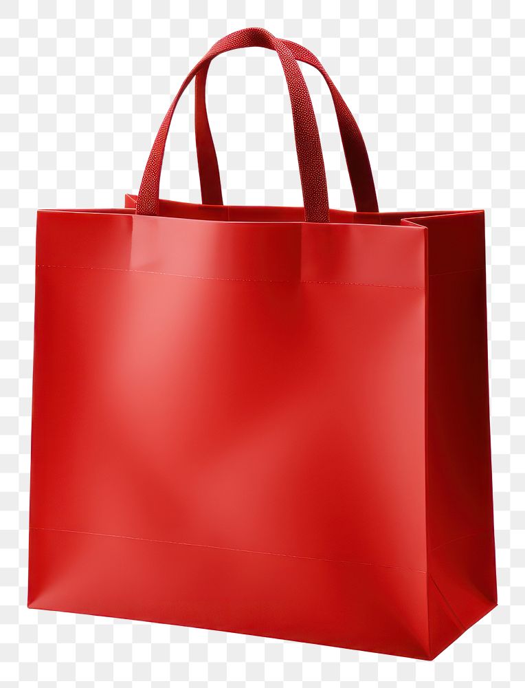 PNG A simple shopping bag handbag red white background. AI generated Image by rawpixel.