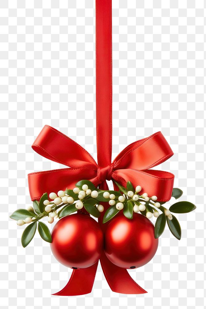 PNG  Mistletoe ornament christmas celebration tradition. 