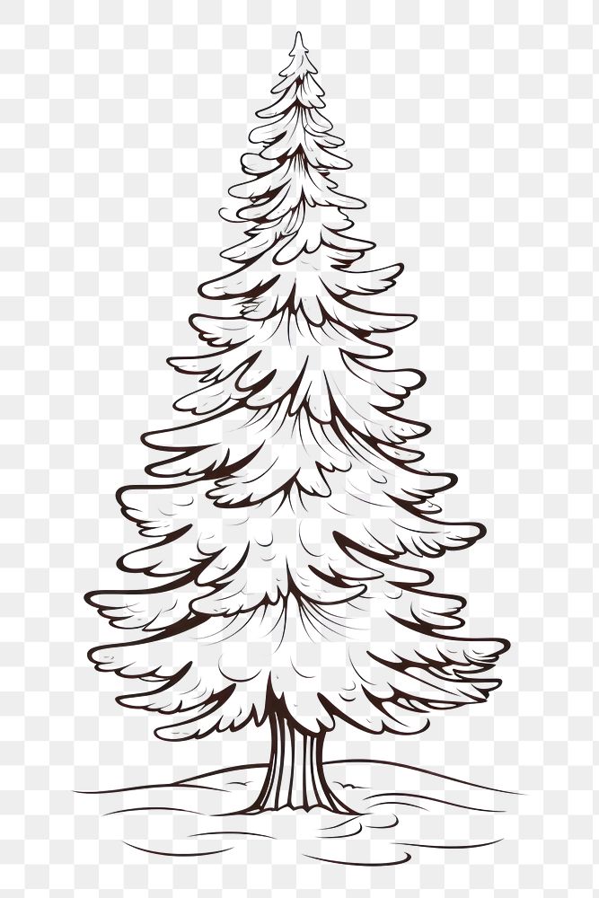 PNG Pine tree christmas cartoon drawing. AI generated Image by rawpixel.