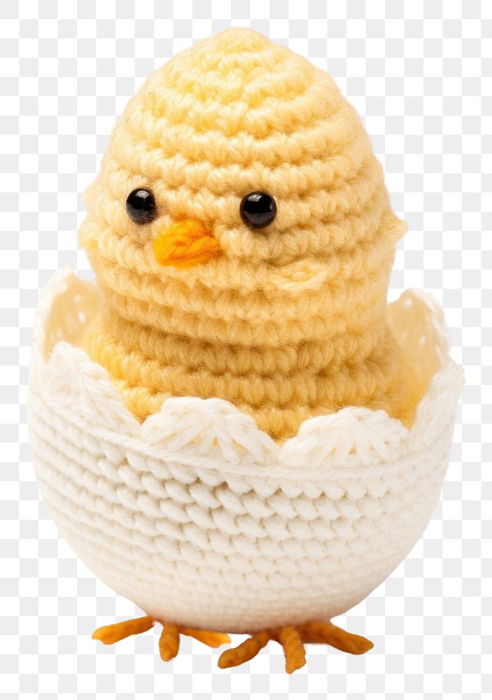 PNG Cartoon chick crochet animal toy. AI generated Image by rawpixel.