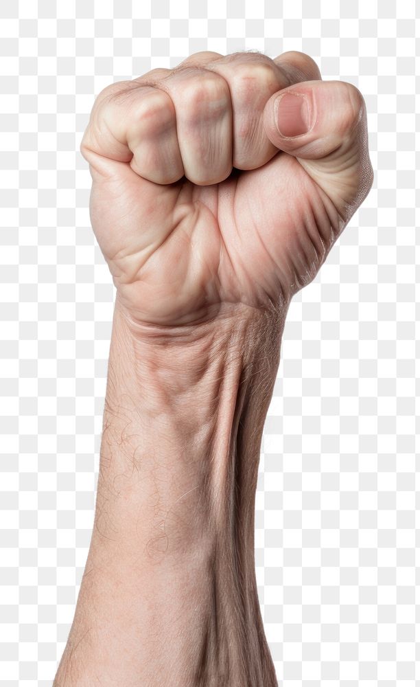 PNG  Hand fist gesturing strength. AI generated Image by rawpixel.