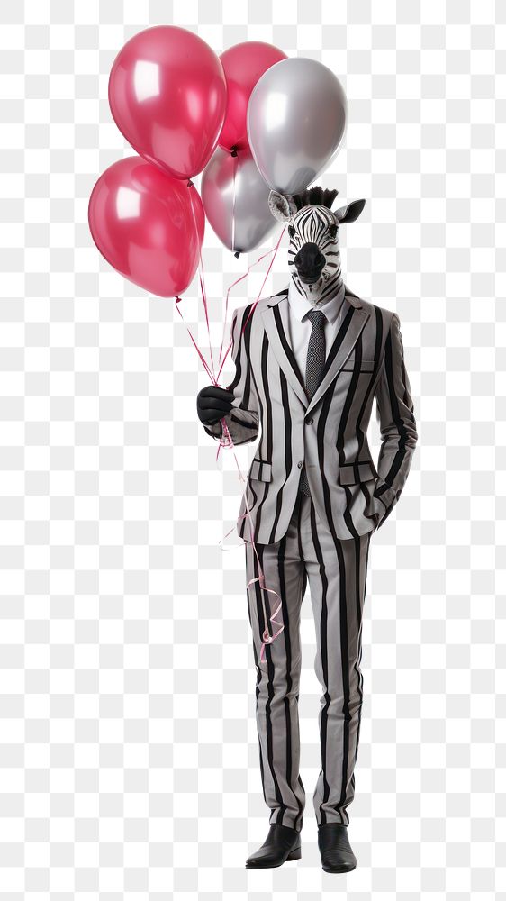 PNG A zebra balloon person adult. 