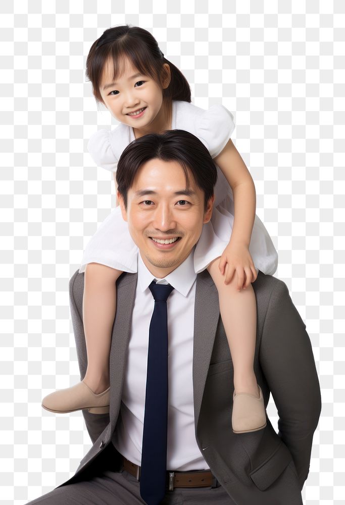PNG A father carrying a daughter portrait adult photo. AI generated Image by rawpixel.