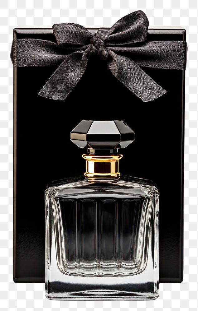 PNG  Perfume cosmetics bottle black. AI generated Image by rawpixel.