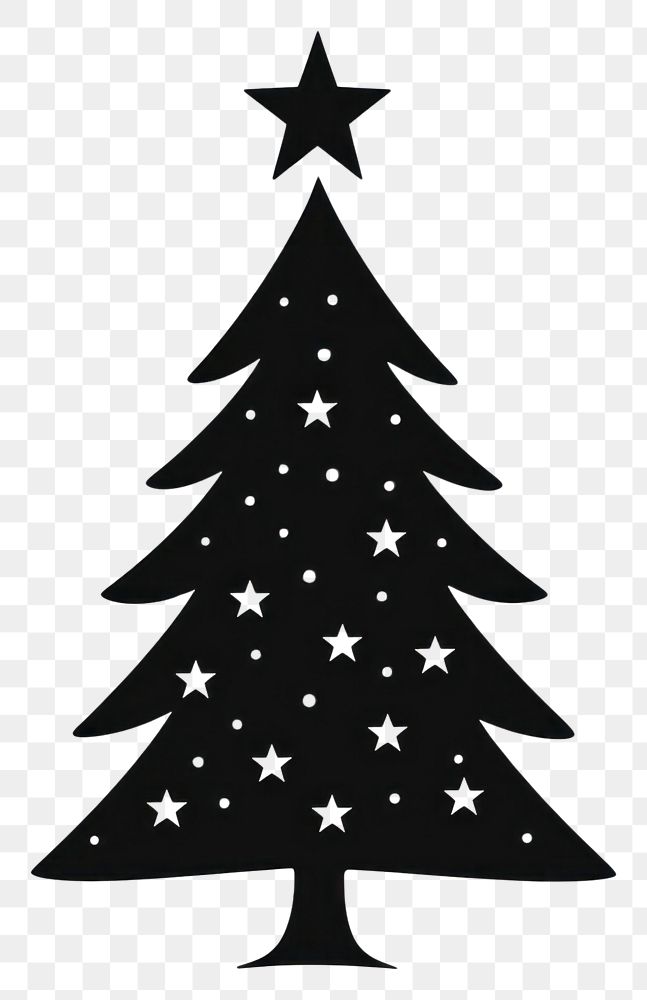 PNG  Christmas tree symbol white black. AI generated Image by rawpixel.