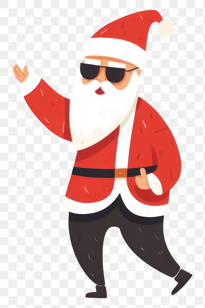 PNG  a simple illustration of *Santa Clauses* partying, minimal, aesthetic, isolated on a white background --ar 3:2