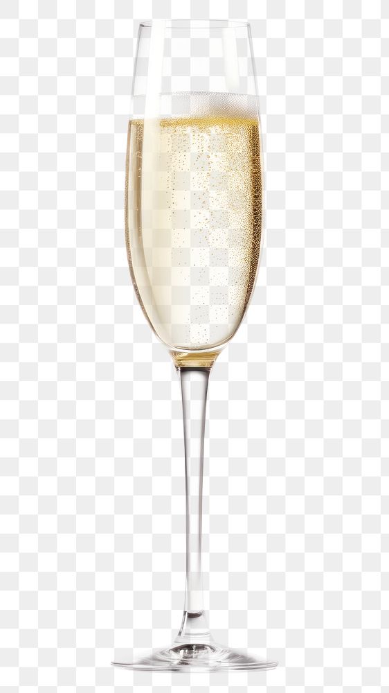 PNG Champagne glass drink wine white background. AI generated Image by rawpixel.
