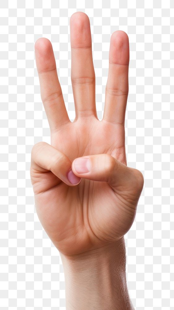 PNG Hand peace sign finger white background gesturing. AI generated Image by rawpixel.