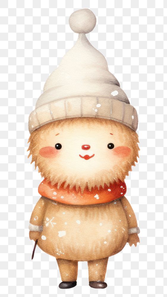 PNG  Snowman figurine winter cute. AI generated Image by rawpixel.