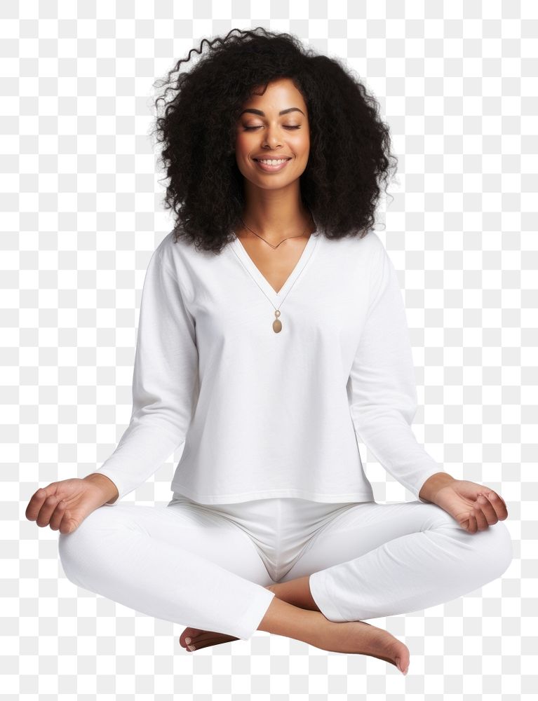 PNG African american woman clothing sitting sports. AI generated Image by rawpixel.