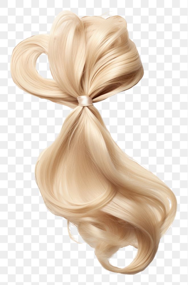 PNG  Blond hair piece white background simplicity hairstyle. AI generated Image by rawpixel.