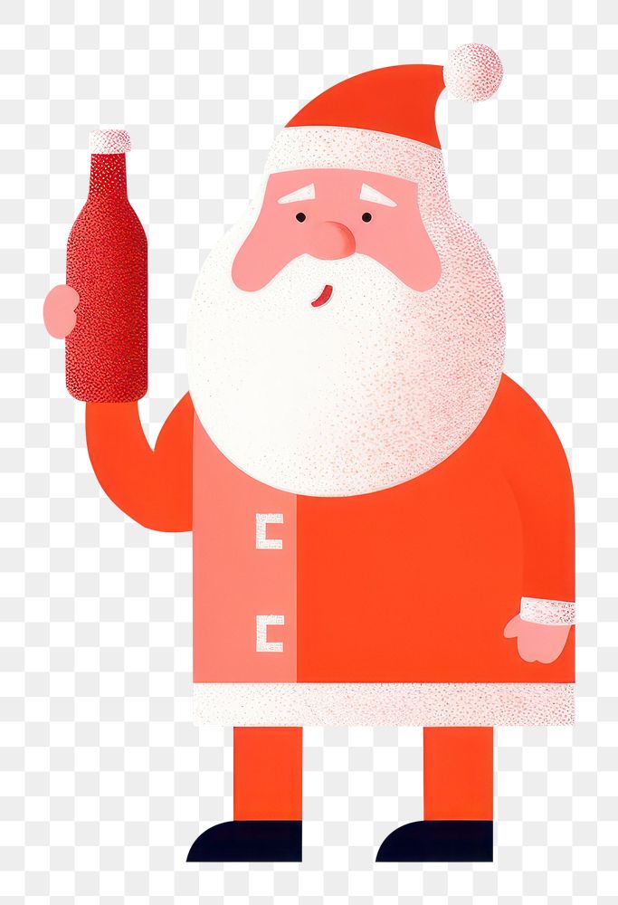 PNG Santa Claus cartoon red white background. AI generated Image by rawpixel.